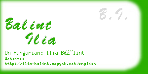 balint ilia business card